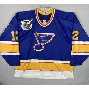 St Louis Blues Adam Oates 91-92  CCM XL 75 Year Patch NHL Jersey Vintage Hockey